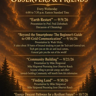 East Coast Observers and Friends Zoom Wednesday 9/16 6pm EST